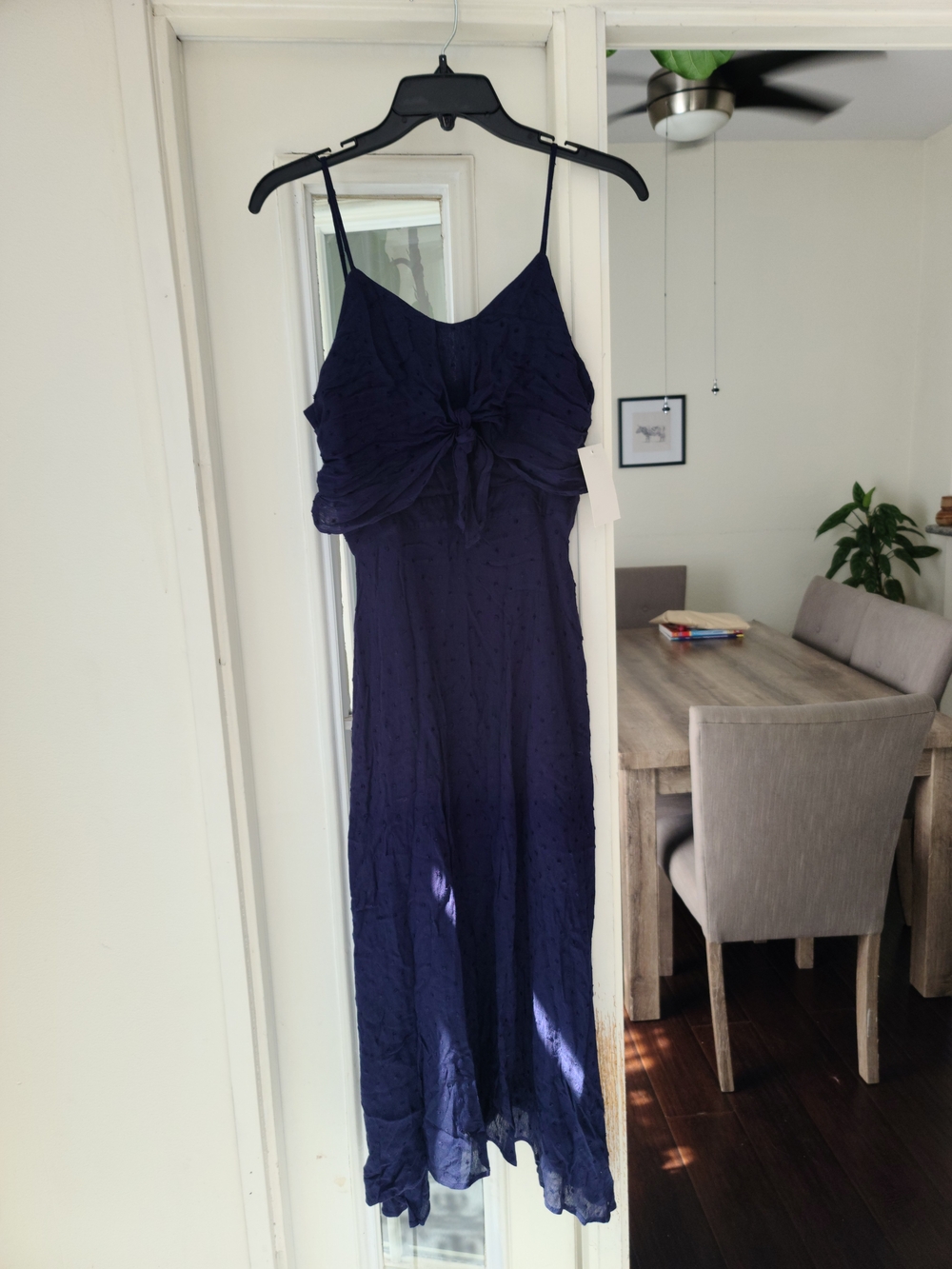 HYFVE Navy Spaghetti-Strap Knot-Front Maxi Dress